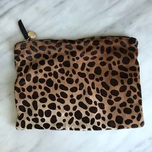Clare Vivier animal print clutch